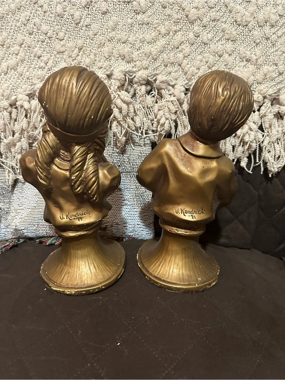 Vintage busts are a 1971 set by Universal Statuary Corp. titled Music to My Ears